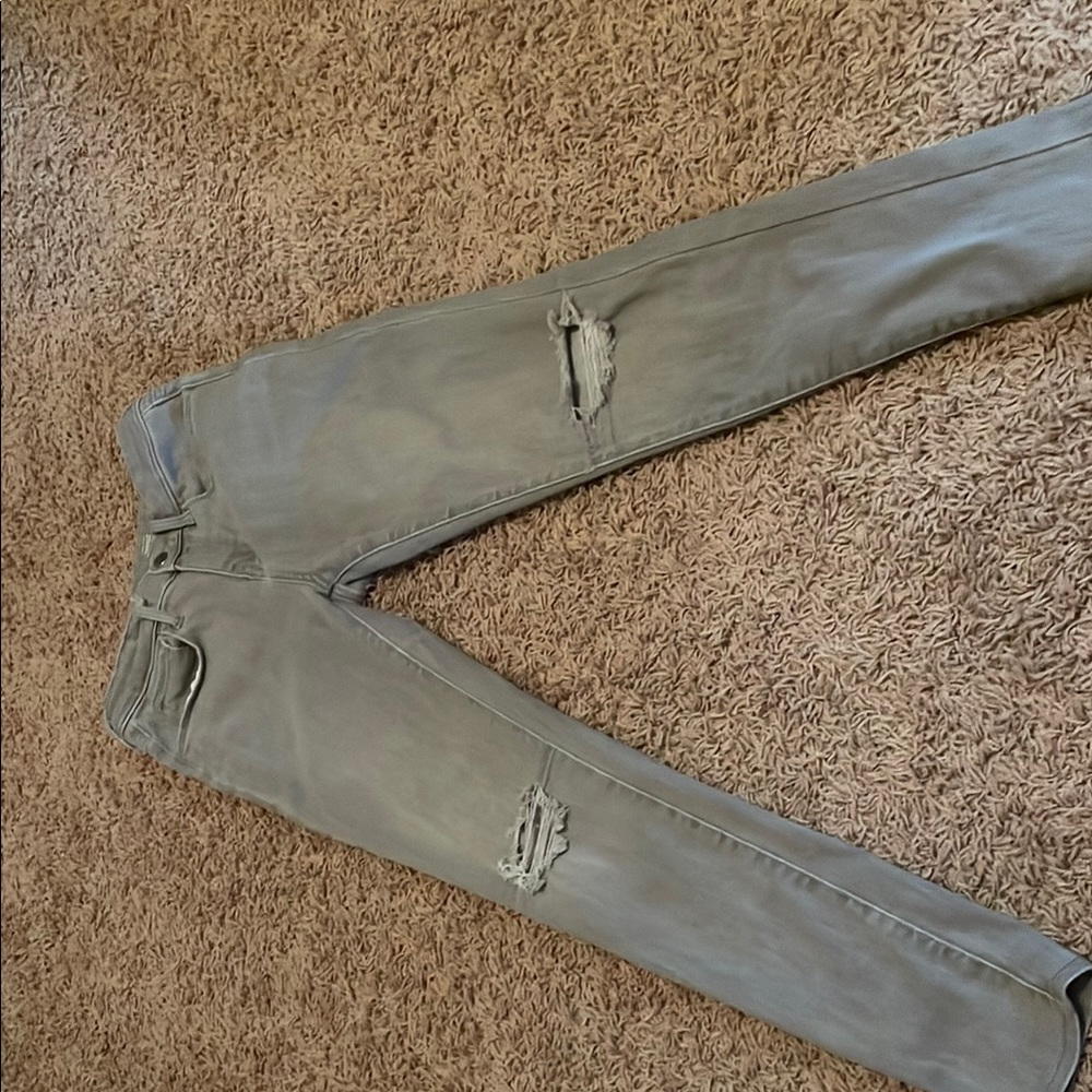 Distressed Gray Jeans